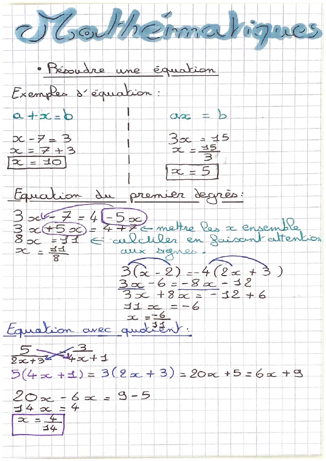Apprends à Résoudre des Équations du Premier Degré et à Calculer les Pourcentages!
