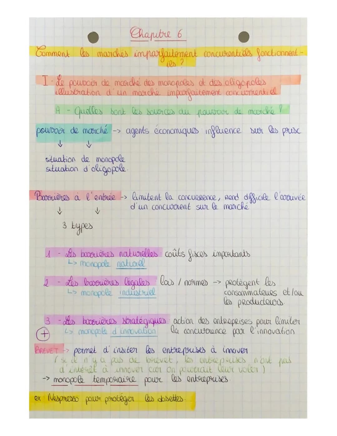 Chapitre 6
Comment les marchés imparfaitement concurentiels fonctionnent-
ils ?
I- Le pouvoir de marché des monopoles et des oligopoles
illu