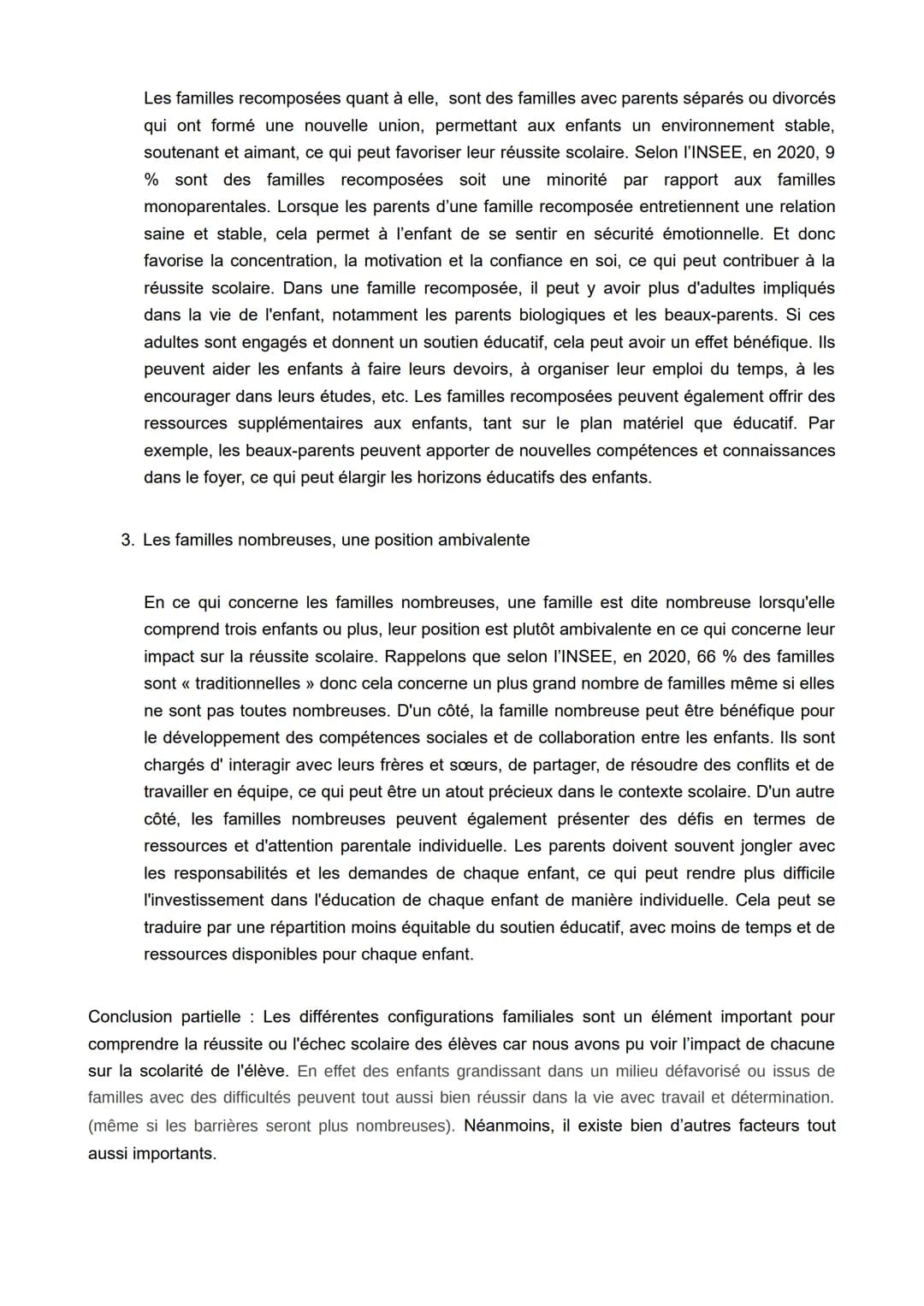 Les différentes configurations familiales sont-elles un déterminant pour expliquer la réussite ou
l'échec scolaire ?
Le lien entre la struct