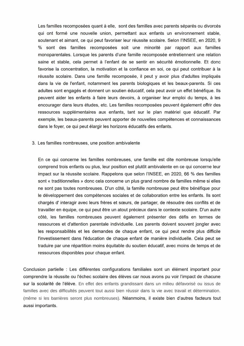 Les différentes configurations familiales sont-elles un déterminant pour expliquer la réussite ou
l'échec scolaire ?
Le lien entre la struct