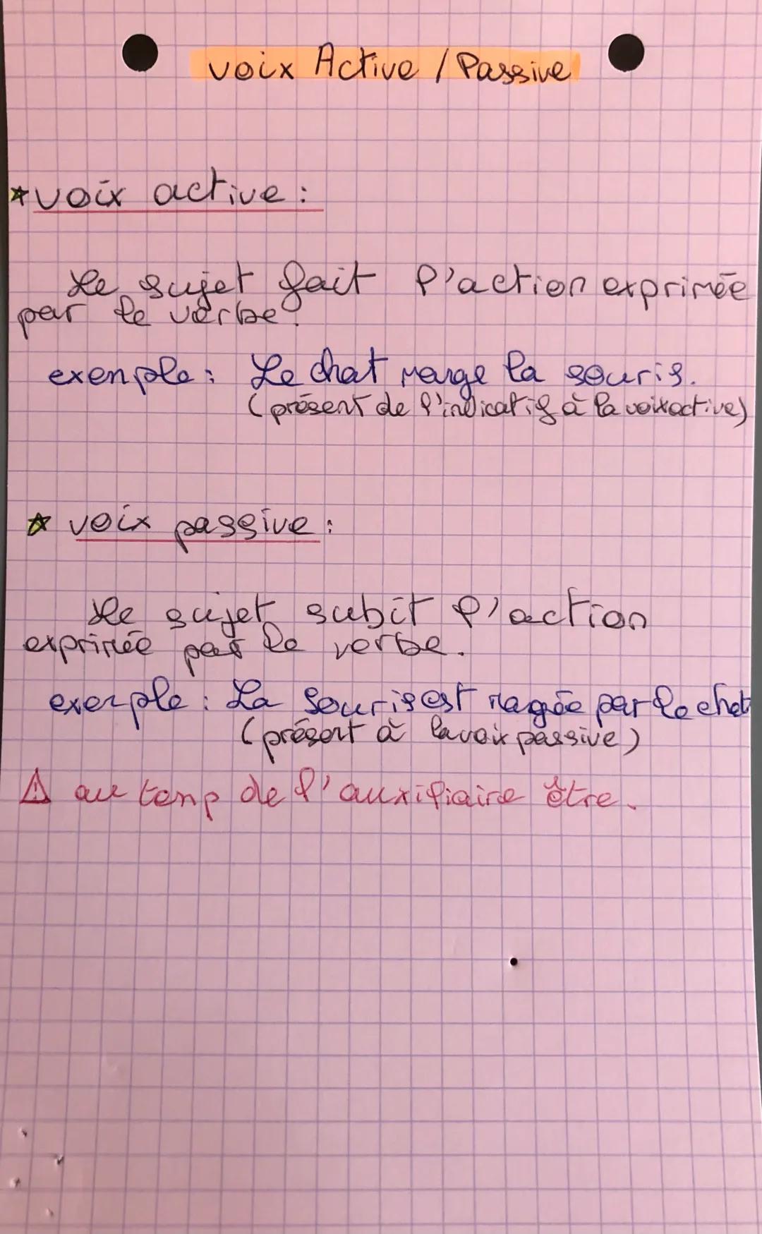 Transformation voix active voix passive : exercices corrigés et PDF