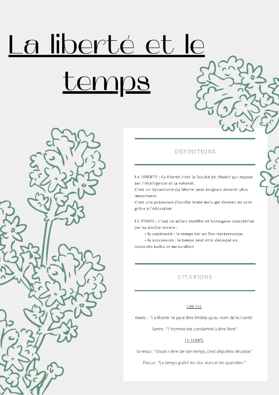 La liberté en philo Terminale - Fiche de révision PDF et dissertation