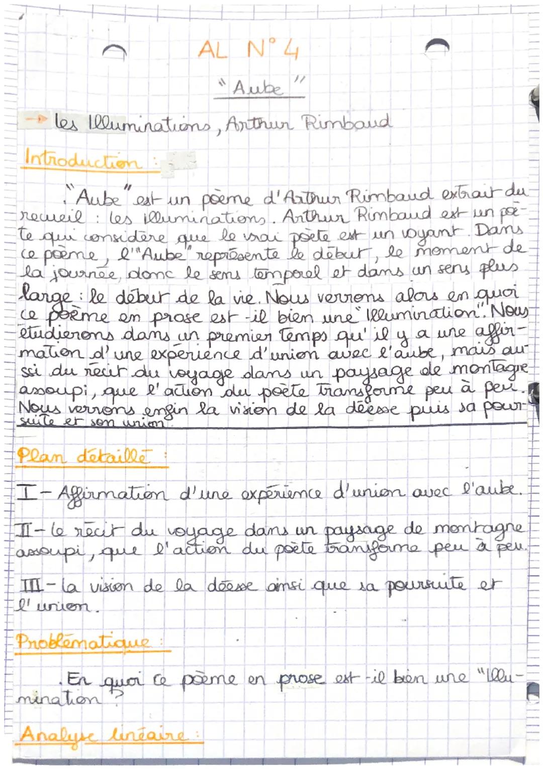 AL N° 4

"
Aube
"

- les Illuminations, Arthur Rimbaud

Introduction

"Aube" est un poème d'Arthur Rimbaud extrait du
reweil: les illuminati