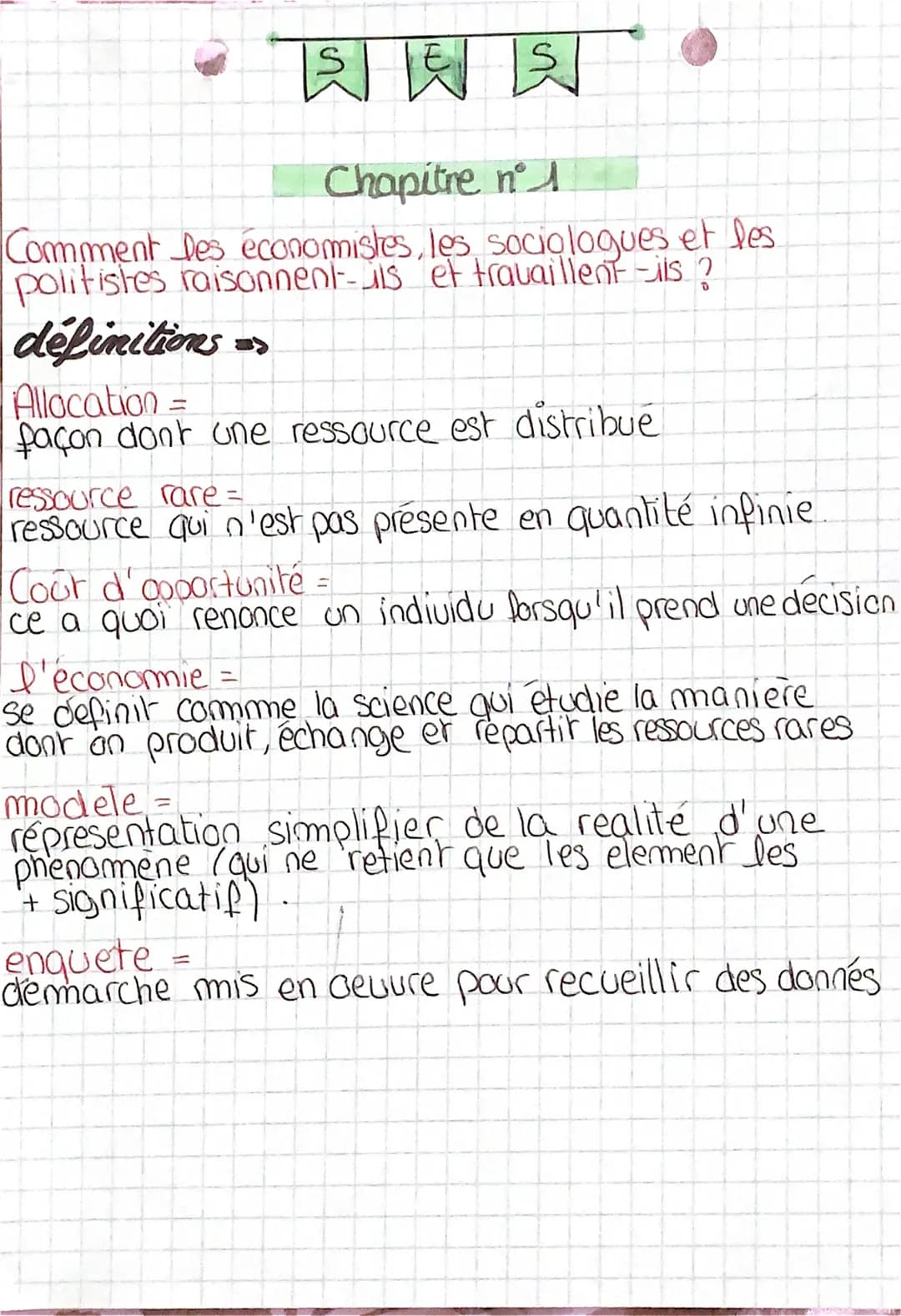 MM
S
Chapitre n°1
Comment Des économistes, les sociologues et les
politistes raisonnent-ils et travaillent -iis ?
définitions =>
Allocation 