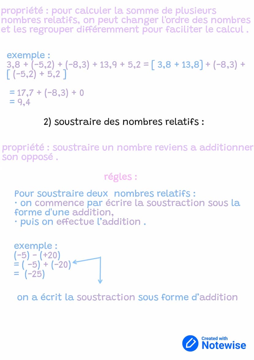 Chapitre 1: Nombres relatifs
1) qu'est-ce qu'un nombre relatif ?
• les nombres relatifs sont composés de nombres
positifs et nombres négatif