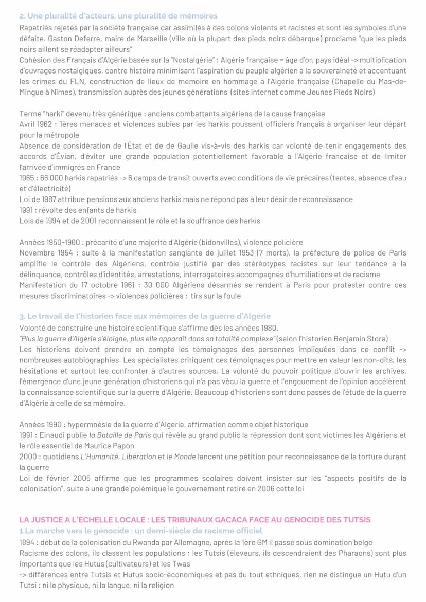 --- OCR Start ---
Séquence 3 - Histoire et mémoires
DIFFERENCE ENTRE HISTOIRE ET MEMOIRE
Mémoire
Histoire
Rapport au passé
lien actuel, pers