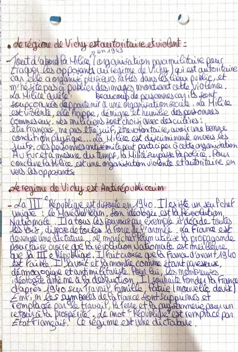 -histoire
Le régime de Vichy-
Le régime de Vichy est opposéraux libertés individuelles et
économiques=
SUP
Pétim met en place de régime
le 1