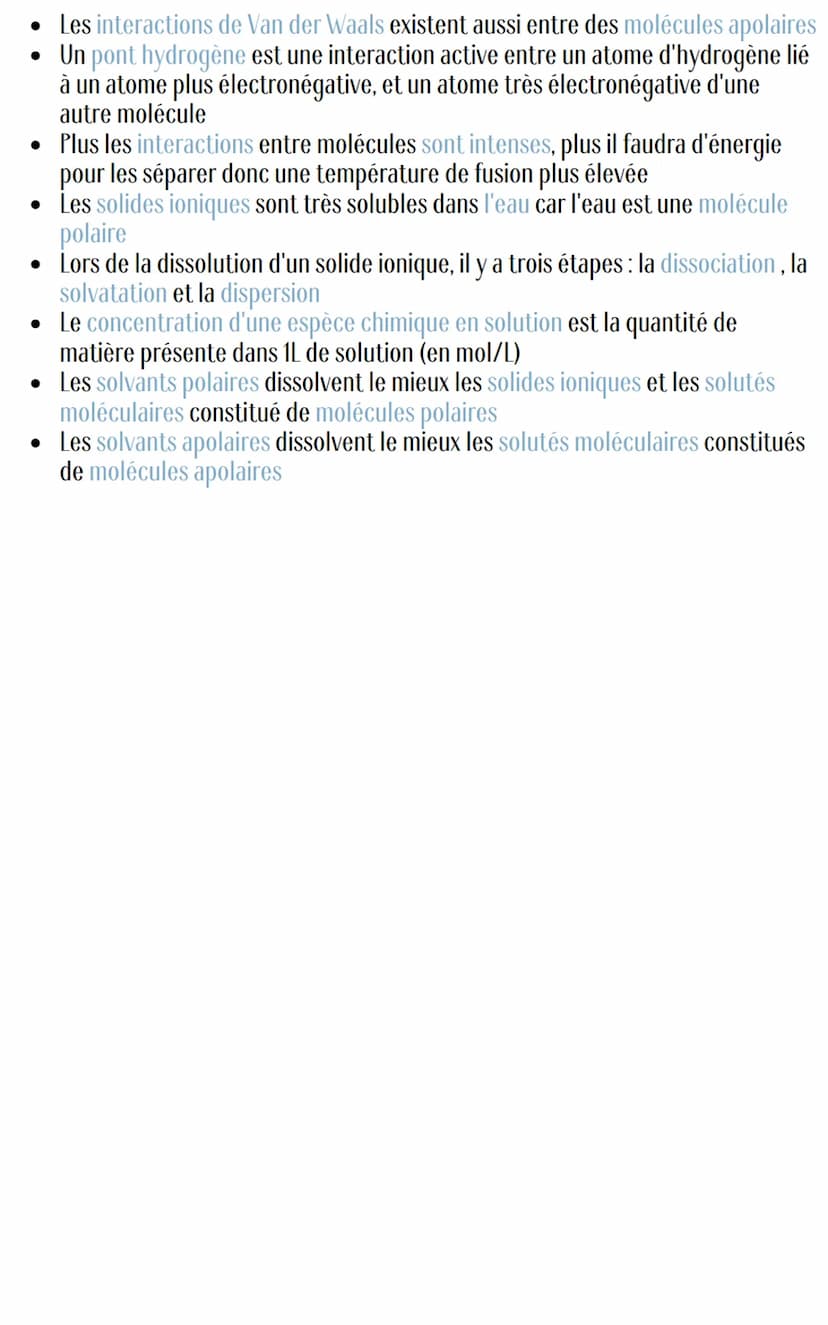 Chimie
Cohésion et dissolution de la matière
1. Cohésion d'un solide :
1. Cas d'un solide ionique :
Un solide ionique est constitué de catio