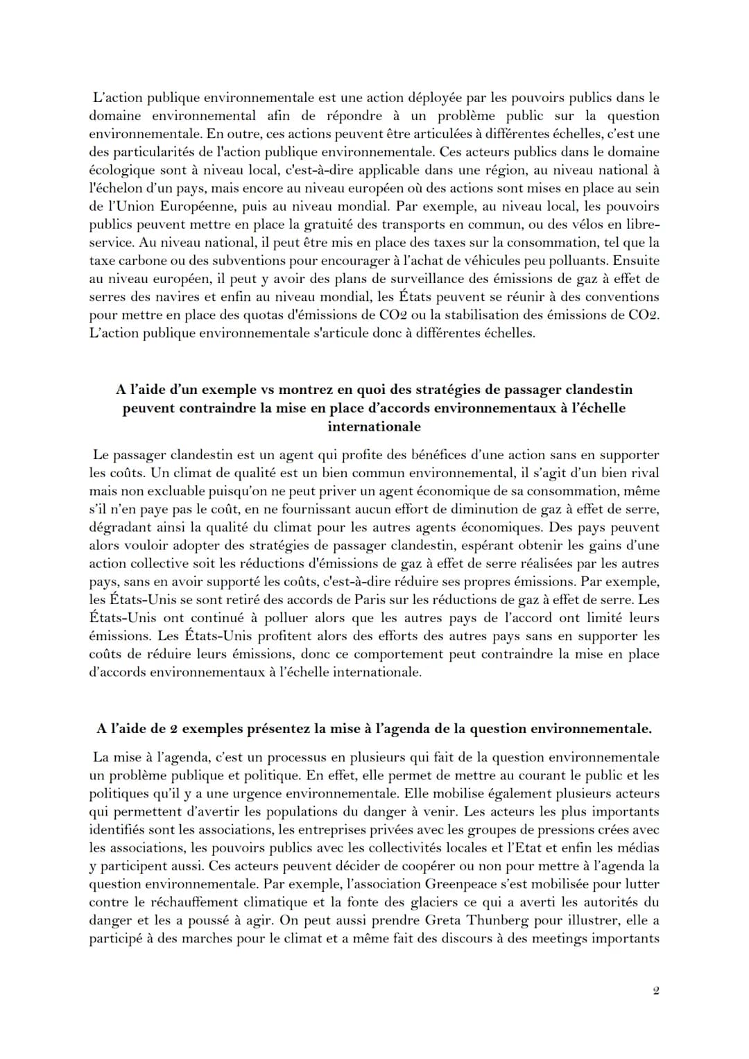 EC1-ENVIRONNEMENT
Présenter une limite au marché des quotas
Un marché des quotas consiste à distribuer des quotas d'émission de pollution au