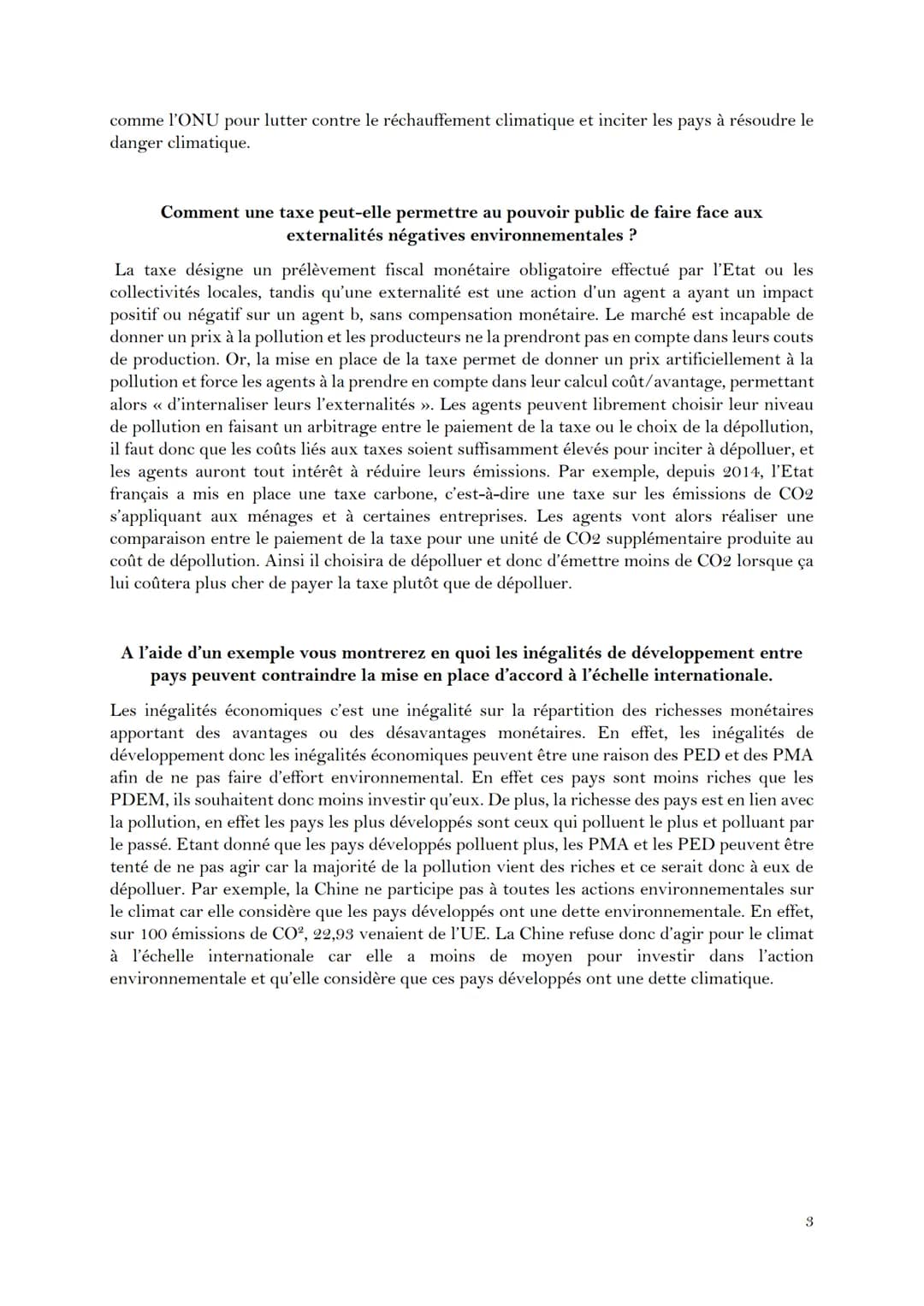 EC1-ENVIRONNEMENT
Présenter une limite au marché des quotas
Un marché des quotas consiste à distribuer des quotas d'émission de pollution au
