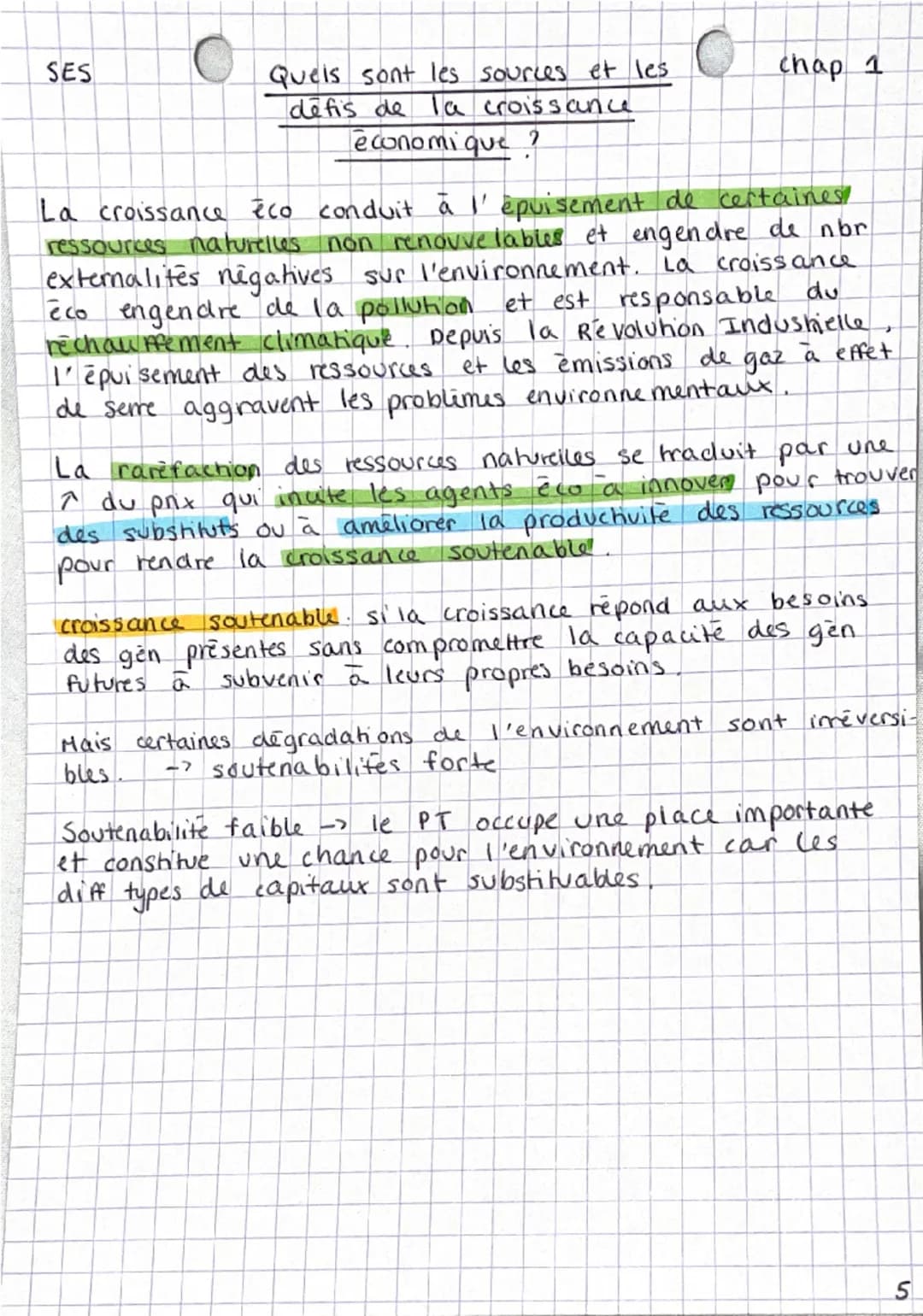 SES
Quels sont les sources et les
défís de la croissance
économique ?
chap 1
I. Qu'est-ce que la croissance économique et quelles sont ses
s