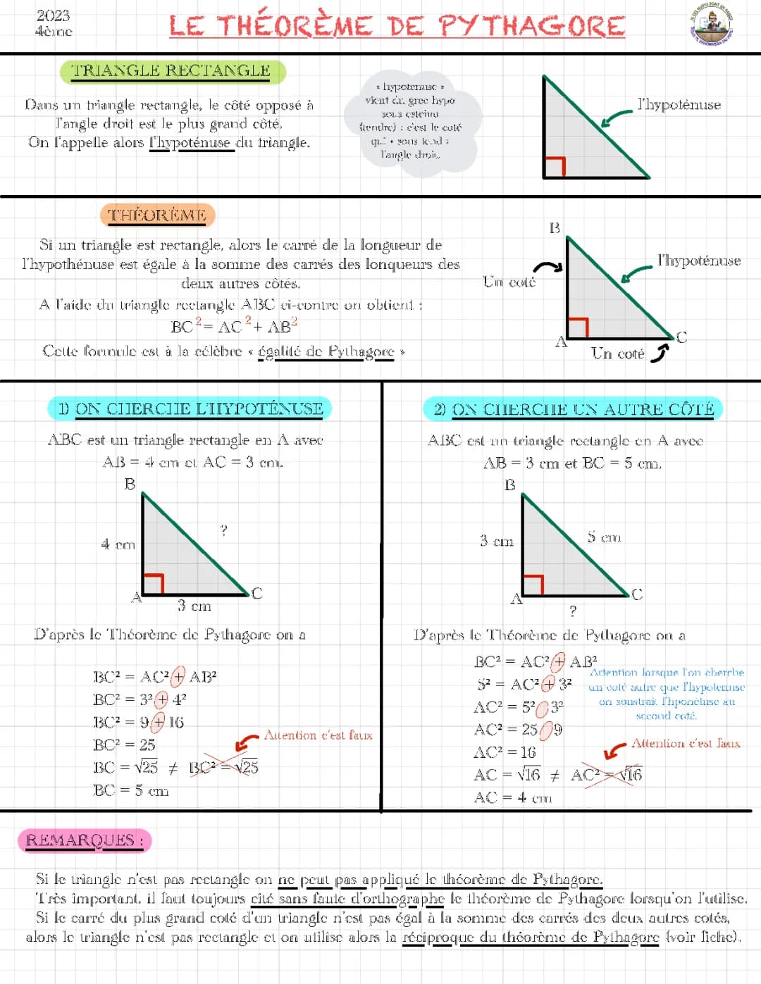 Découvre le Théorème de Pythagore pour 4ème et 3ème: Formules et Exercices