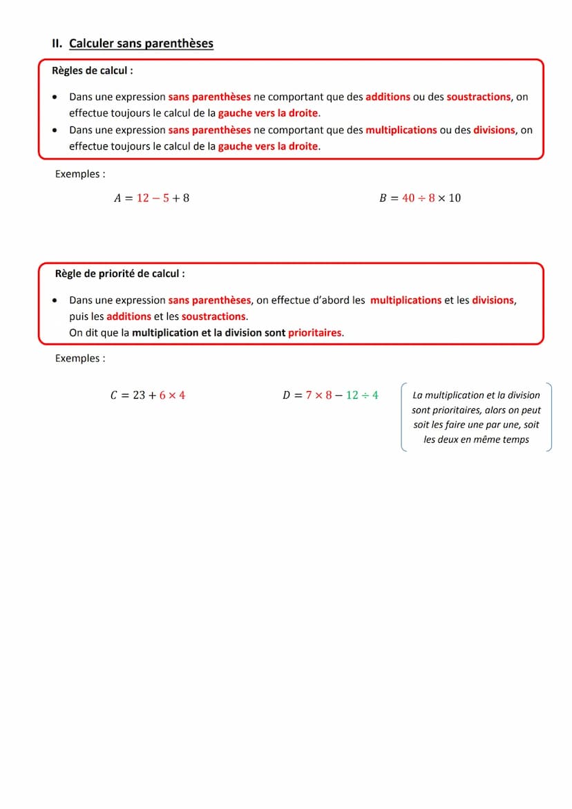 I. Un peu de vocabulaire (à retenir !)
● Le résultat de l'addition est appelé la somme
Le résultat de la soustraction est appelé la différen
