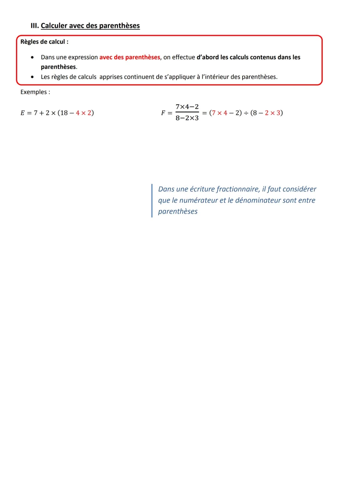 I. Un peu de vocabulaire (à retenir !)
● Le résultat de l'addition est appelé la somme
Le résultat de la soustraction est appelé la différen