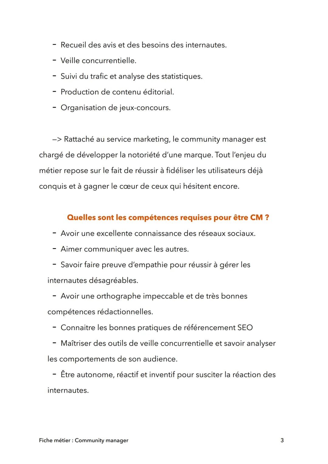 Fiche métier
Le community manager
Qu'est ce que le métier de community manager?
Fiche métier : Community manager
@paolably
knowunity
1 Défin