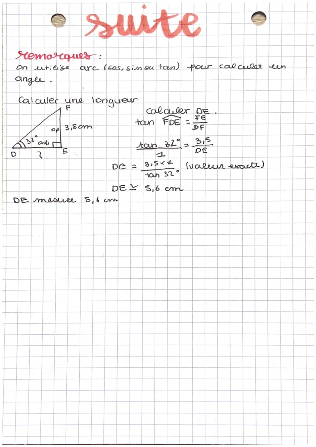 trigonometrie:
La figure clé est le triangle rectang le
Figures:
côte
oppose
a ACB
A
• maths
cos BCA =
Sin BCA =
↑
Côte
adjacent
a ACB
tan B
