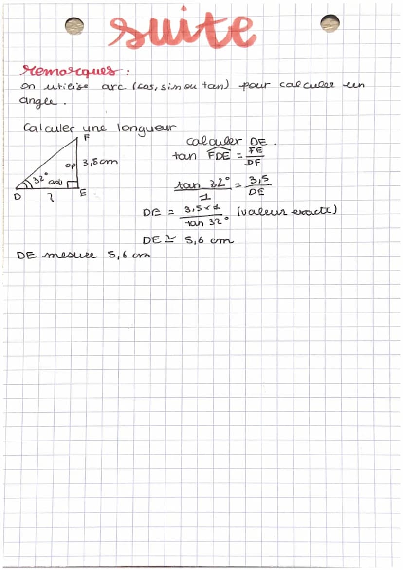 trigonometrie:
La figure clé est le triangle rectang le
Figures:
côte
oppose
a ACB
A
• maths
cos BCA =
Sin BCA =
↑
Côte
adjacent
a ACB
tan B