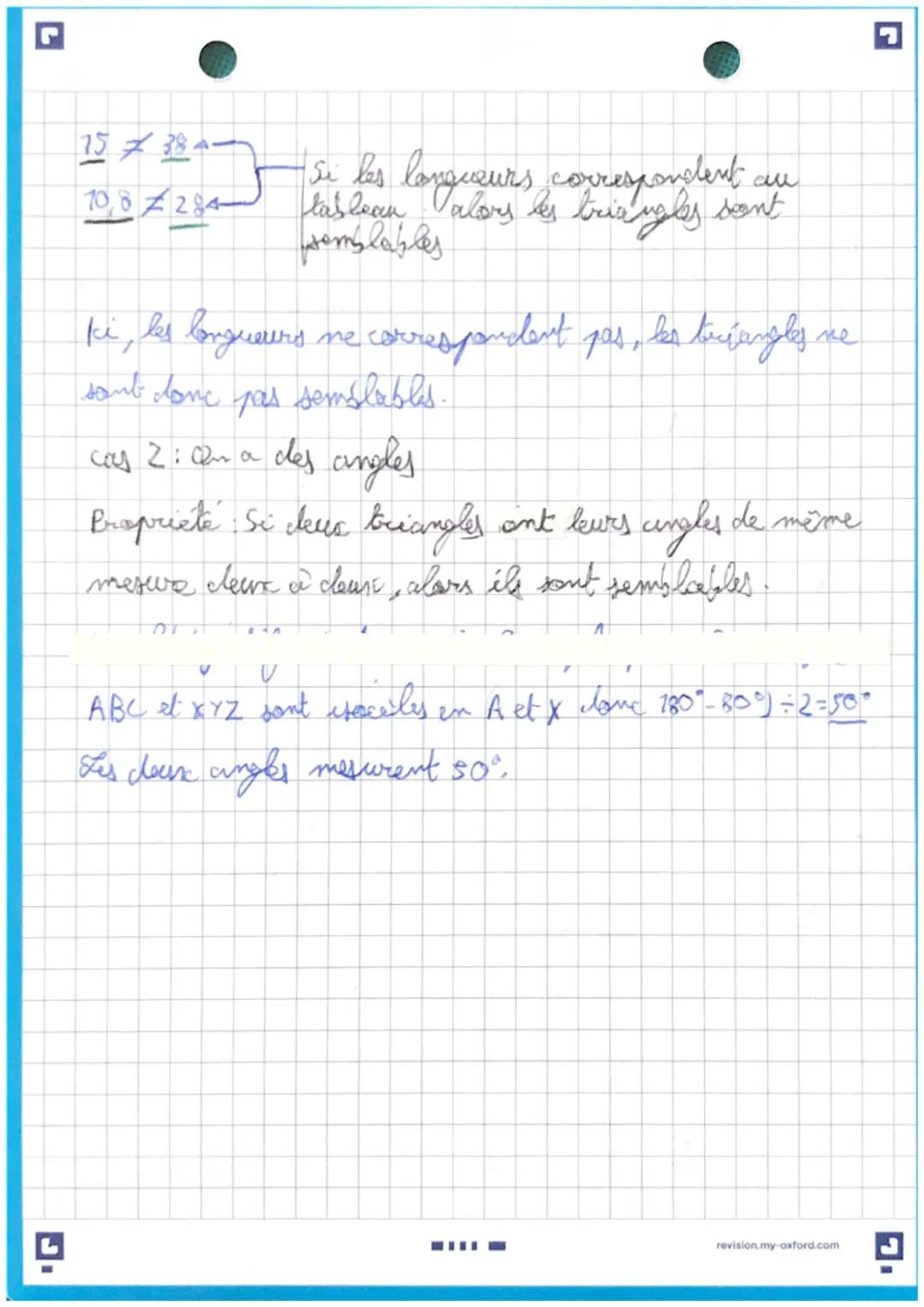 M
# Figunes semblables: les triangles

Definition: Deux briangles sont semblables si les
longueurs de leur colés sant proportionelles.

Exem