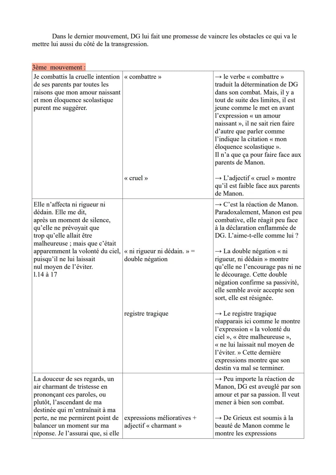 ÉTUDE LINÉAIRE N°13: PARCOURS ASSOCIE : « personnage en marge, plaisir du
romanesque >>
ŒŒuvre intégrale : Abbé Prévost, Manon Lescault, 173