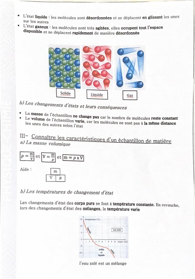 
<h2 id="propritsdelamatire">Propriétés de la matière</h2>
<p>I- Description des états de la matière et de leurs transformations</p>
<p>a) L