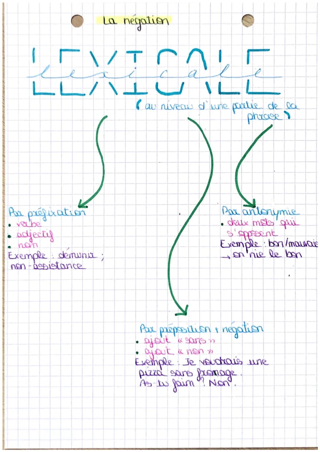 C La négation
CVNITAутонг
THI VIIQUE
Deux adverbes (ne+ pas, plus...)
Pronoms et determinants
Conjonction de coordination (ni)
indefinis (au