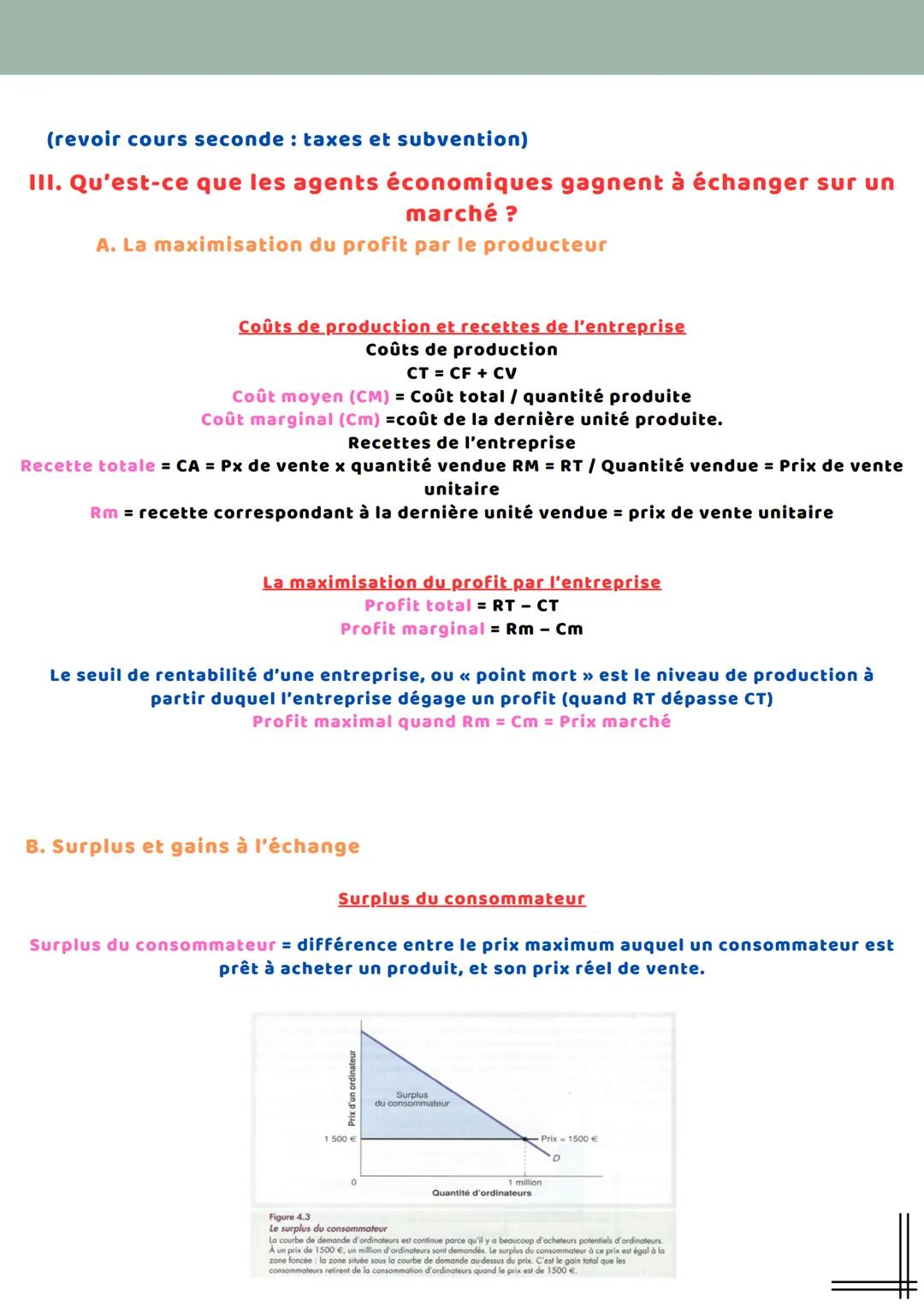 SES CHAPITRE 3
COMMENT UN MARCHÉ CONCURRENTIEL FONCTIONNE T'IL ?
marché: Le marché est un lieu physique ou abstrait, où se confrontent
l'off