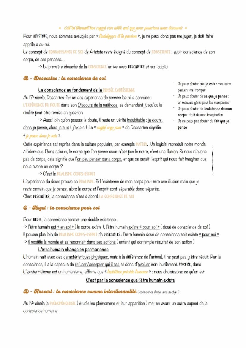 CHAPITRE IN
science INTRODUCTION
La CONSCIENCE: - On « Prend conscience » lorsque l'on réalise quelque chose
- Elle contient l'INCONSCIENT t
