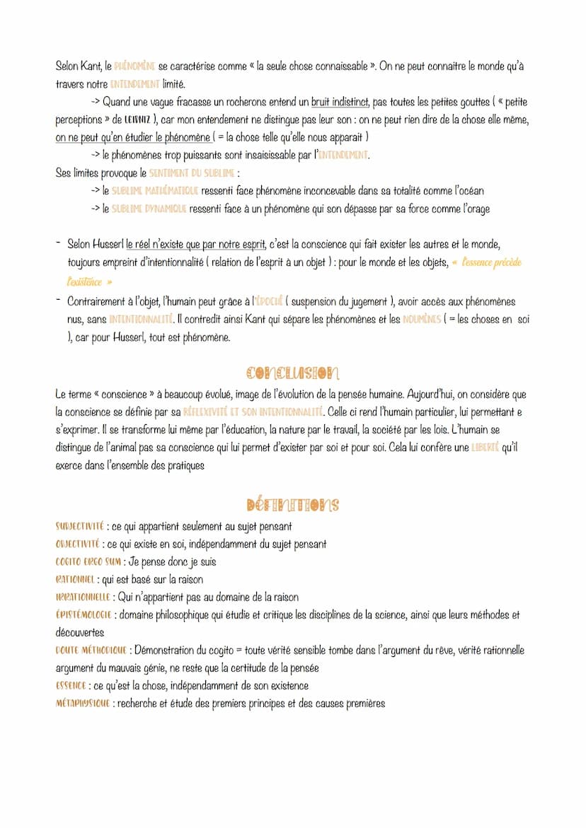CHAPITRE IN
science INTRODUCTION
La CONSCIENCE: - On « Prend conscience » lorsque l'on réalise quelque chose
- Elle contient l'INCONSCIENT t