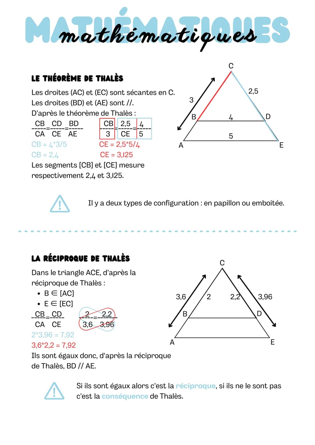 M/mathématiques S
LE THÉORÈME DE PYTHAGORE
Le triangle ABC est rectangle en B.
D'après le théorème de Pythagore:
AC² = AB² + BC²
2
2
AC² = 7