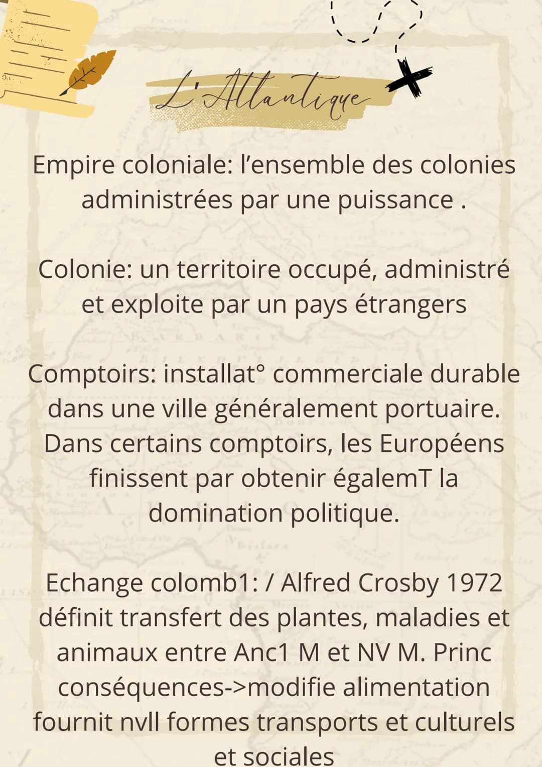 L'Atlantique
+
Caravelle: navire dont la forme lui permet
d'avancer en haute mer
Evangéliser: convertir au christianisme
Civilisations préco
