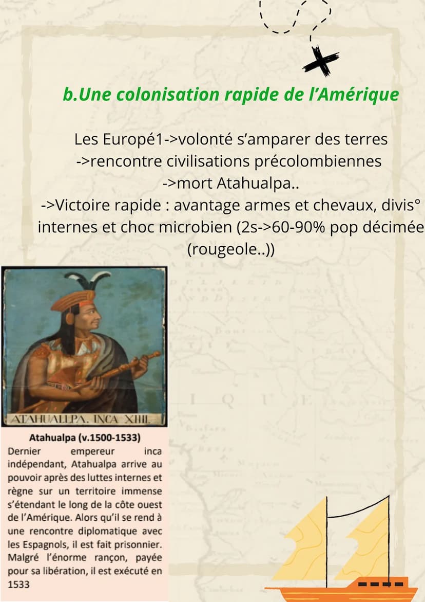 L'Atlantique
+
Caravelle: navire dont la forme lui permet
d'avancer en haute mer
Evangéliser: convertir au christianisme
Civilisations préco