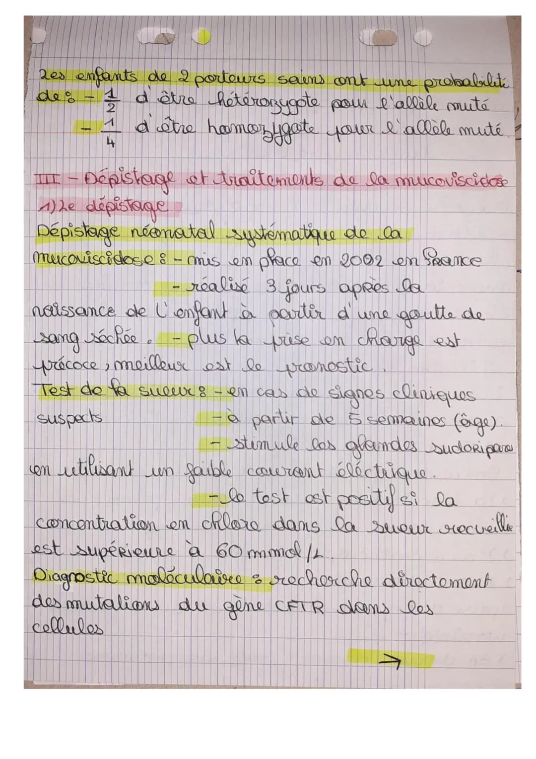 yere
SVI spe
Th3-A: chap 18 mutation génétique et
maladie
I- Le phenotype de la mucoviscidose
Mucovisadose maladie génétique la plus
frequen