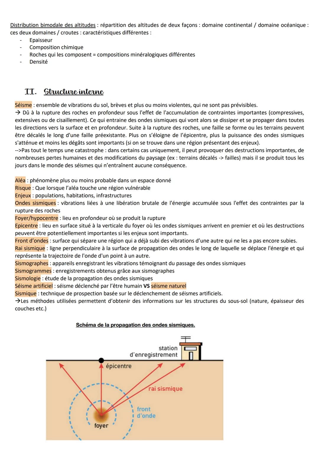 SVT: Chapitre 2
I. Surface terrestre
Topographie terrestre: met en évidence l'existence de 2 grands domaines distincts
Domaine / croute cont