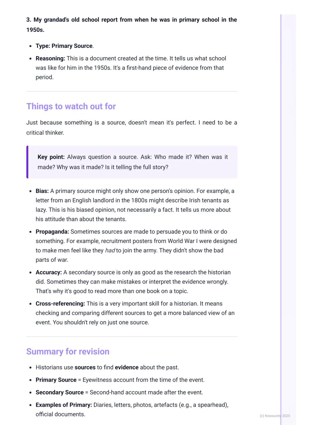 # Sources of History

What are historical sources?

To understand history, we can't just guess what happened. Historians act like
detectives