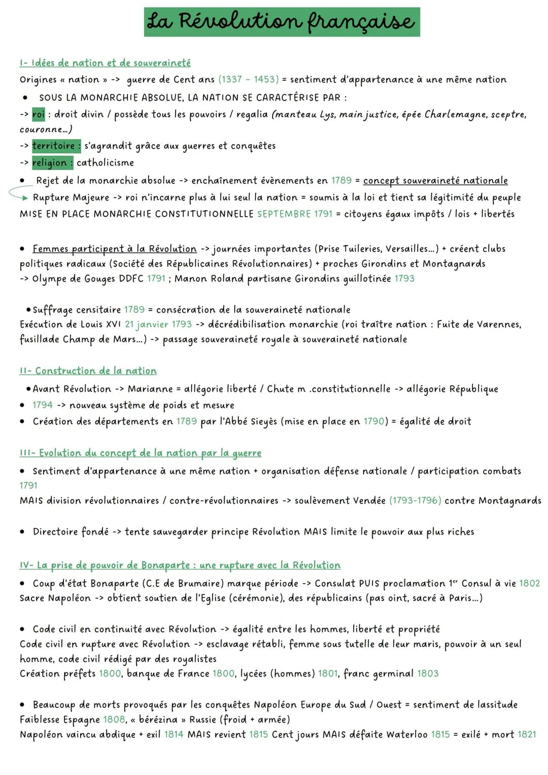 1- Idées de nation et de souveraineté
Origines « nation » -> guerre de Cent ans (1337-1453) = sentiment d'appartenance à une même nation
SOU