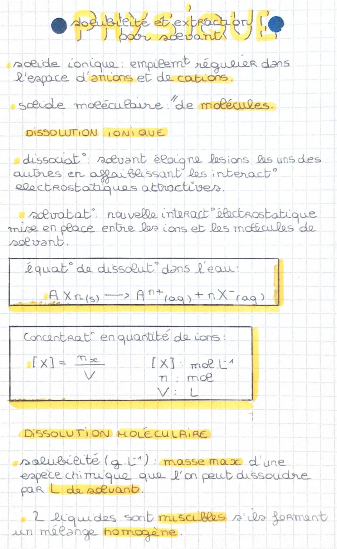 # doubleité et extraction
## II bar sevant

- solide conique: empilemt régulier dans
l'espace d'anions et de cations.

- solide moléculaire 