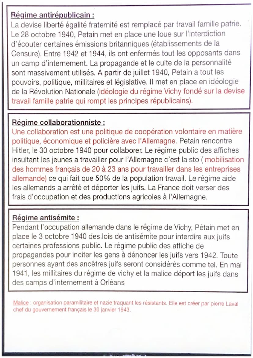 Chapitre 4: La France défaite et occupé, Régime
Vichy collaboration et résistance
Dès l'offensive allemande de mai-juin 1940, l'armée frança