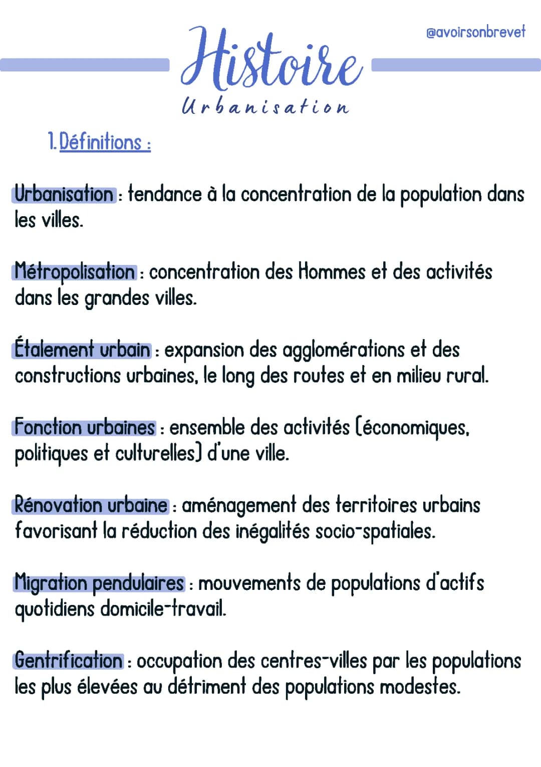 Géographie - Urbanisation 