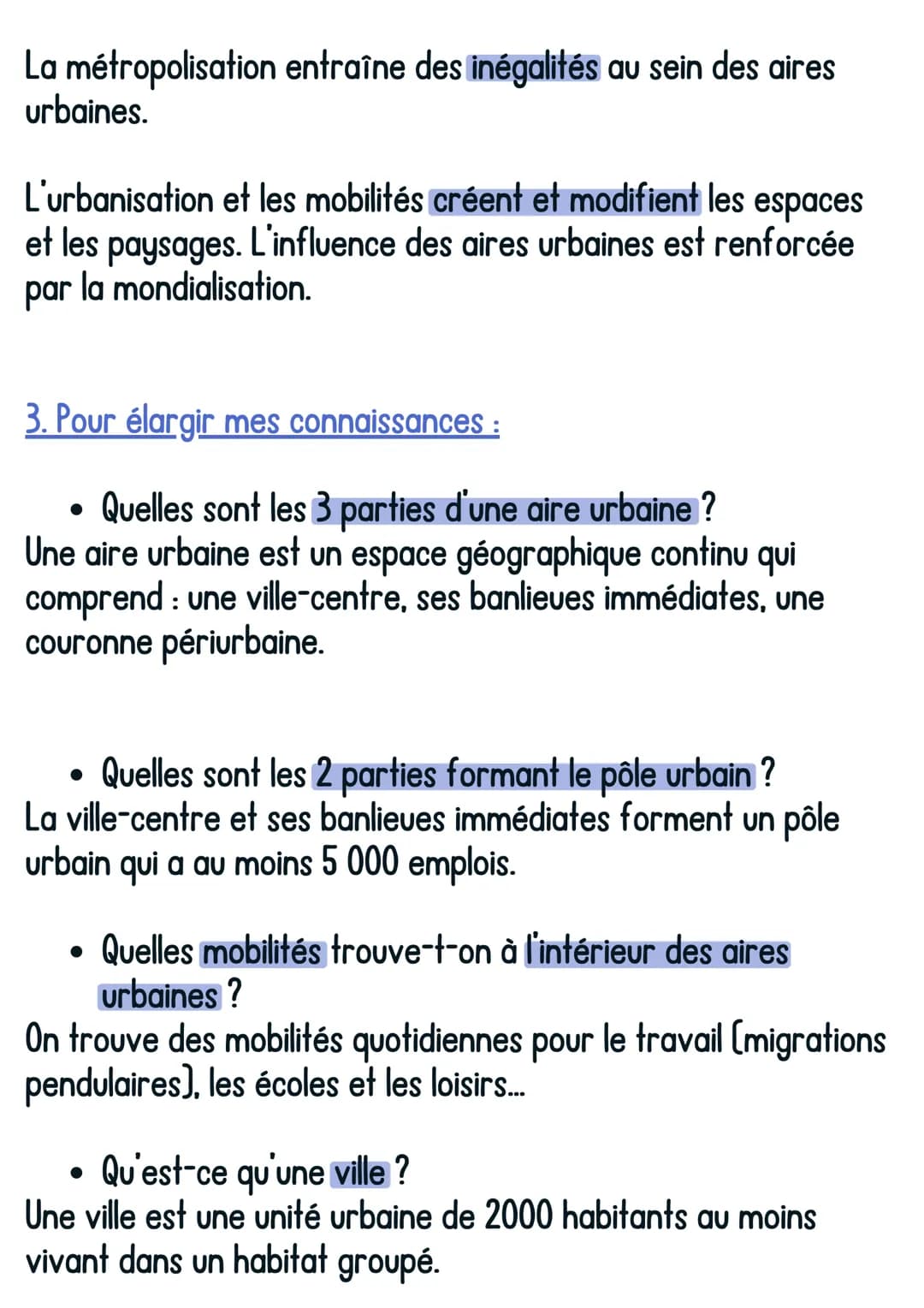 Histoire
Urbanisation
@avoirsonbrevet
1. Définitions :
Urbanisation : tendance à la concentration de la population dans
les villes.
Métropol