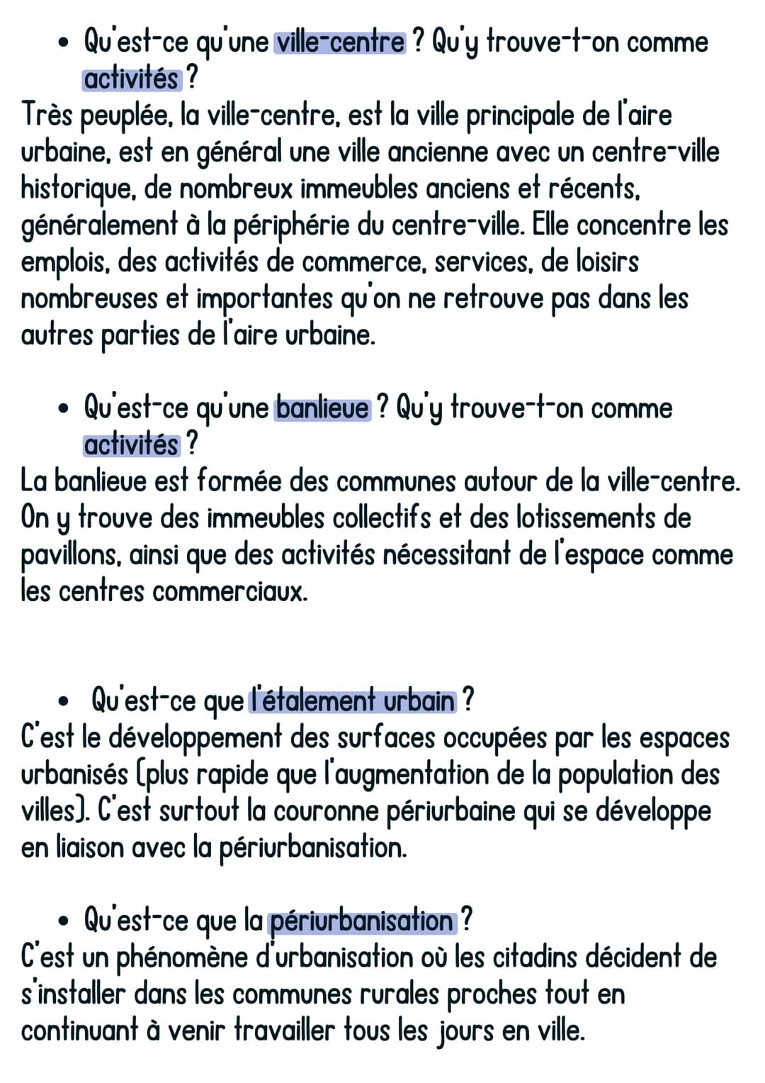Histoire
Urbanisation
@avoirsonbrevet
1. Définitions :
Urbanisation : tendance à la concentration de la population dans
les villes.
Métropol