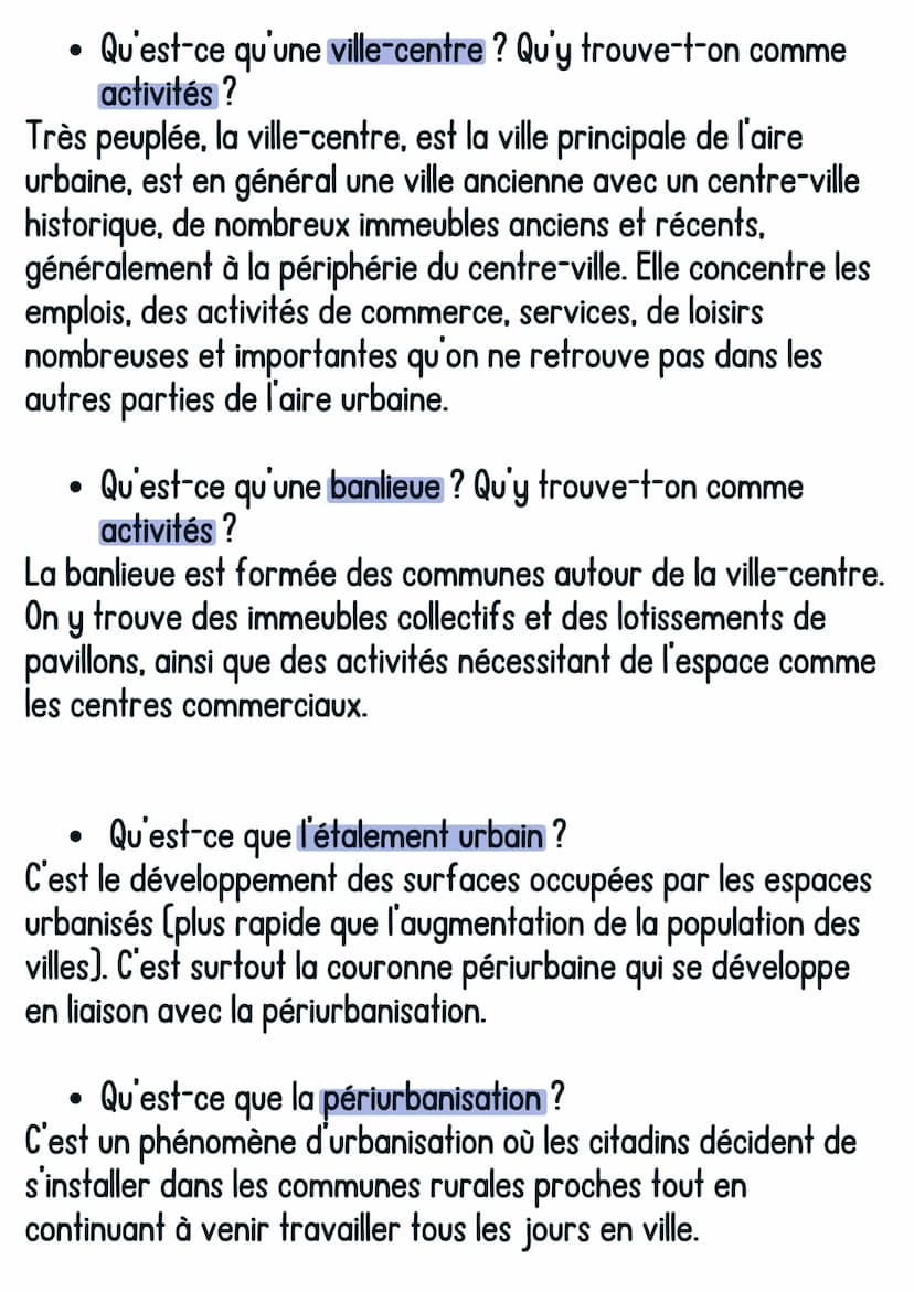 Histoire
Urbanisation
@avoirsonbrevet
1. Définitions :
Urbanisation : tendance à la concentration de la population dans
les villes.
Métropol