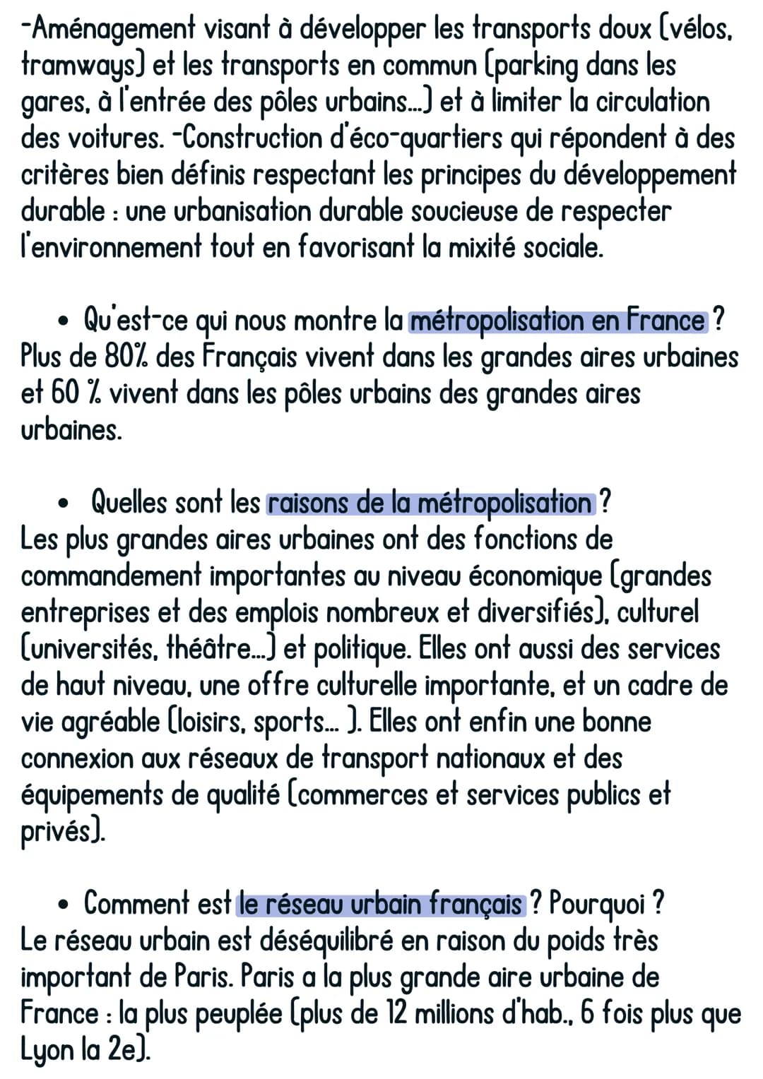 Histoire
Urbanisation
@avoirsonbrevet
1. Définitions :
Urbanisation : tendance à la concentration de la population dans
les villes.
Métropol