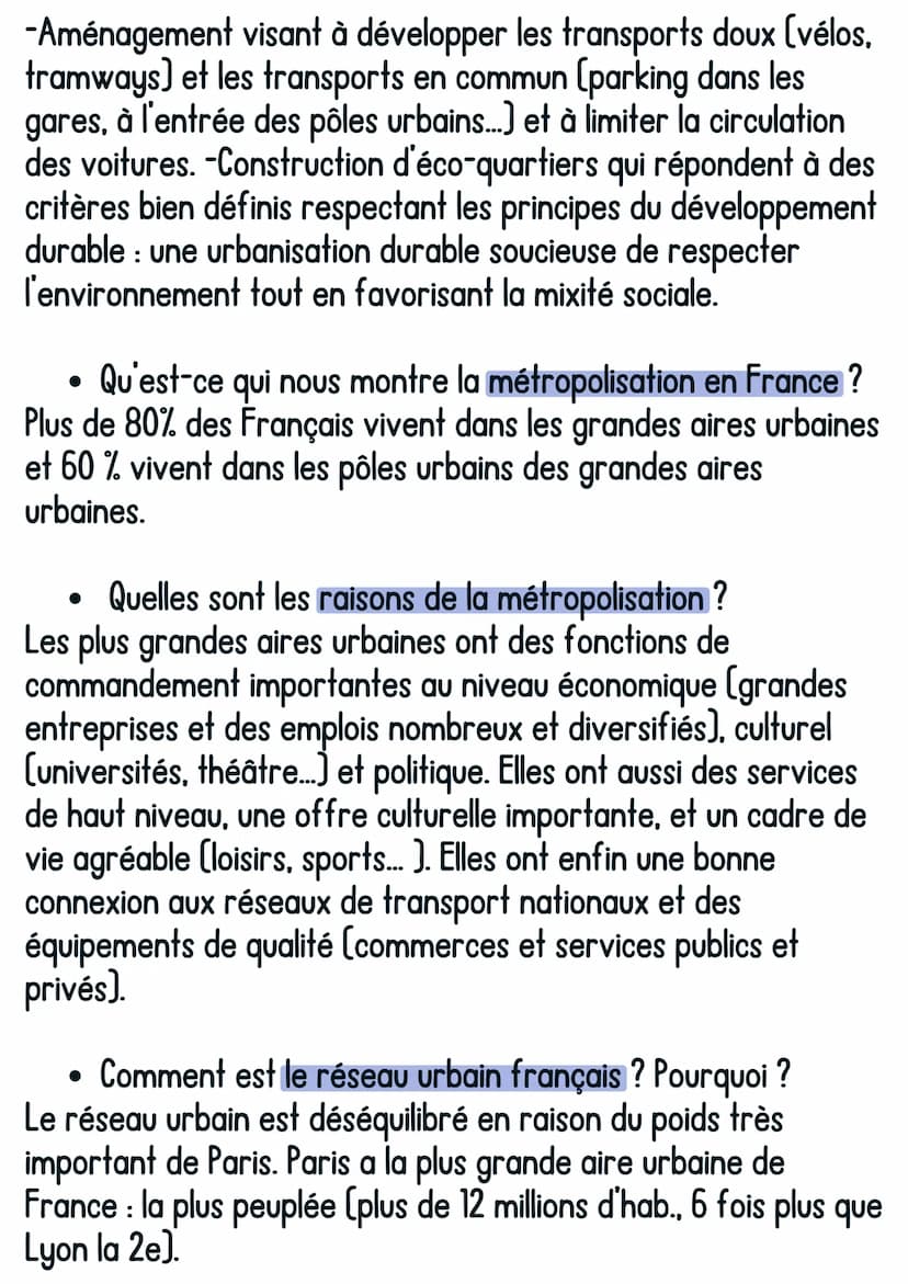Histoire
Urbanisation
@avoirsonbrevet
1. Définitions :
Urbanisation : tendance à la concentration de la population dans
les villes.
Métropol
