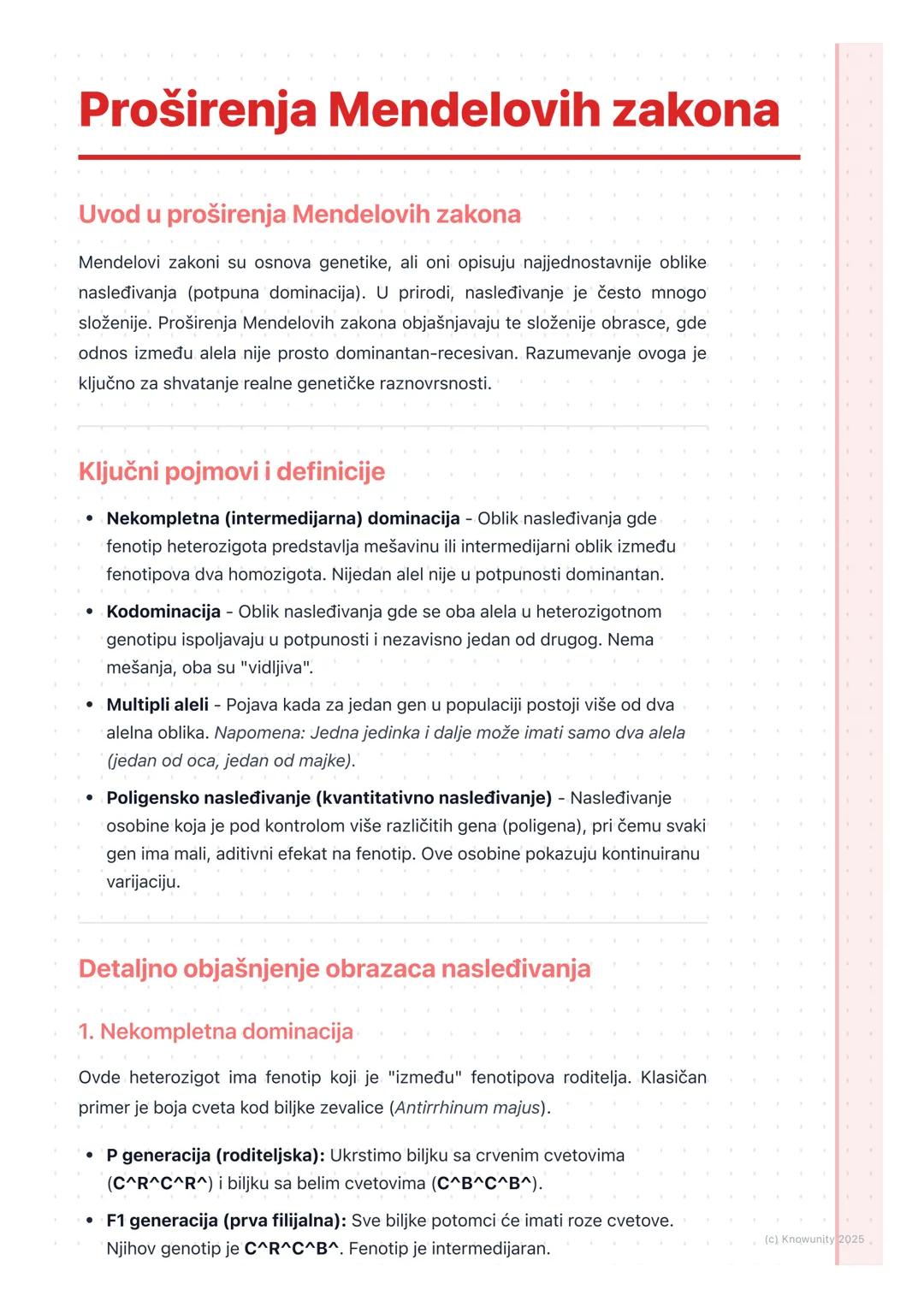 # Proširenja Mendelovih zakona

Uvod u proširenja Mendelovih zakona

Mendelovi zakoni su osnova genetike, ali oni opisuju najjednostavnije o