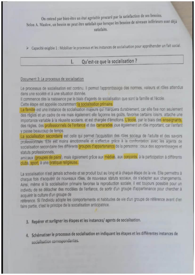 Capacités exigibles du Chapitre 2 pour le bac:
Mobiliser le processus et les instances de socialisation pour appréhender un fait social.
Ide