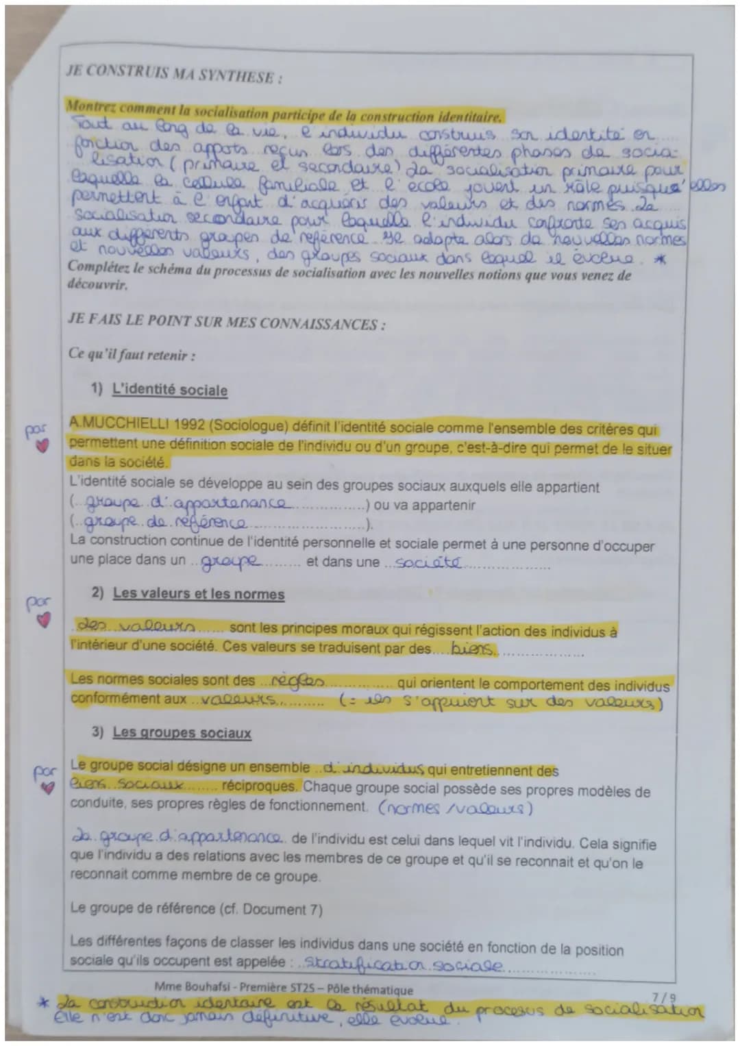 Capacités exigibles du Chapitre 2 pour le bac:
Mobiliser le processus et les instances de socialisation pour appréhender un fait social.
Ide