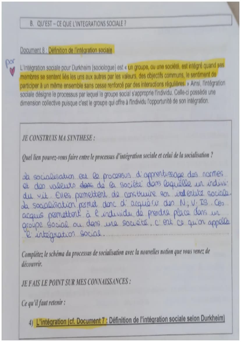 Capacités exigibles du Chapitre 2 pour le bac:
Mobiliser le processus et les instances de socialisation pour appréhender un fait social.
Ide