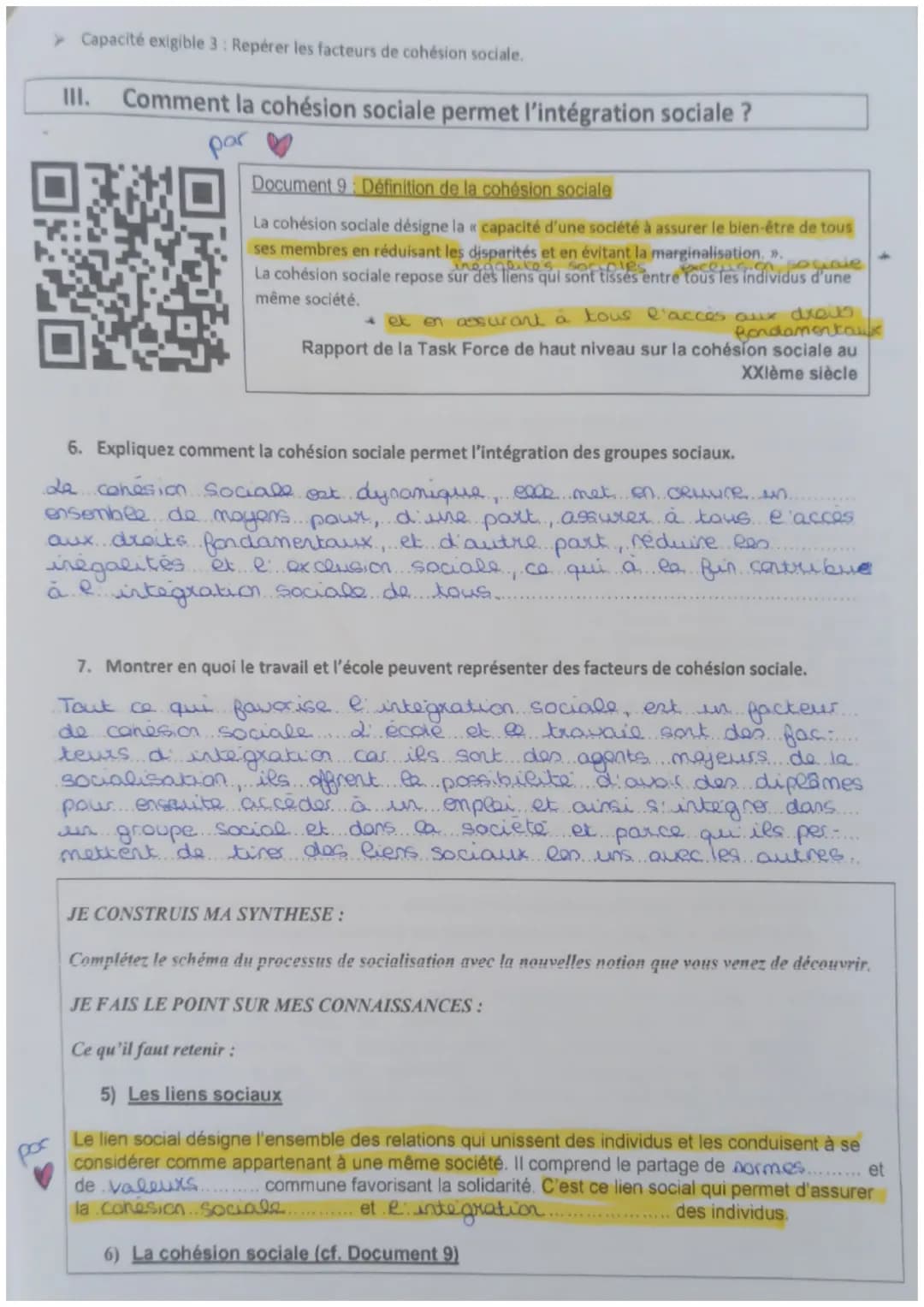 Capacités exigibles du Chapitre 2 pour le bac:
Mobiliser le processus et les instances de socialisation pour appréhender un fait social.
Ide