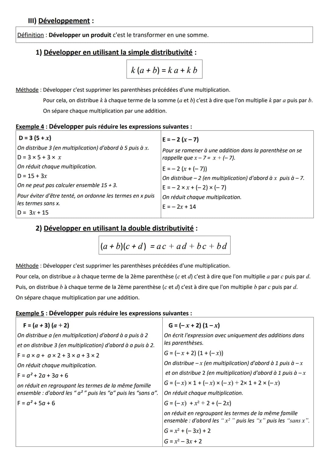 3°
Chapitre 9: Calcul littéral
I) Expression littérale : rappels
Une expression littérale est une expression dans laquelle certains nombres 