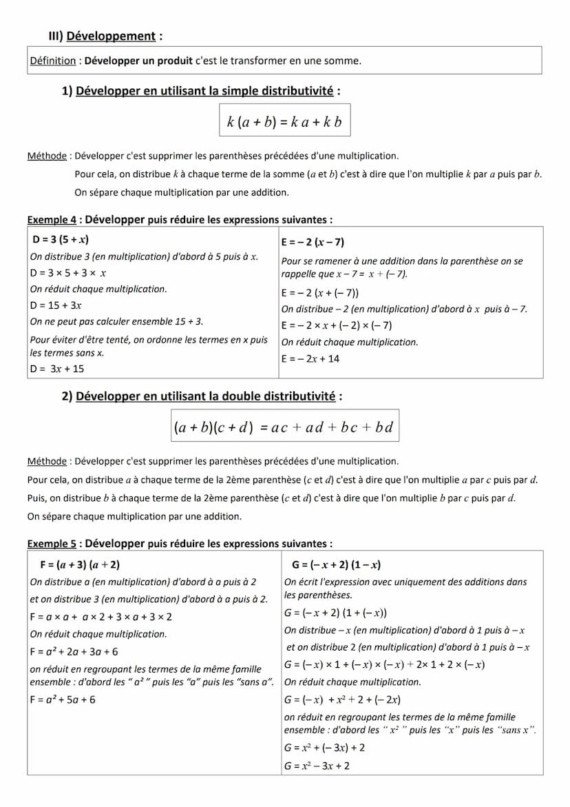 3°
Chapitre 9: Calcul littéral
I) Expression littérale : rappels
Une expression littérale est une expression dans laquelle certains nombres 